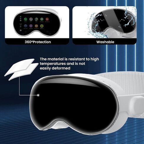حافظة واقية لسماعة الرأس Vision Pro VR - كريستال شفاف | سليم فيت | ضد الصدمات | مكافحة بصمة | تم تصميمها بدقة - دفاع نهائي بأناقة! in Saudi Arabia