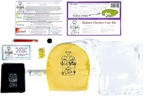 Monster Clarinet Care and Cleaning Kit | Wood or Composite, Cork Grease, and More! Everything You Need to Take Care of Your Clarinet in Kuwait