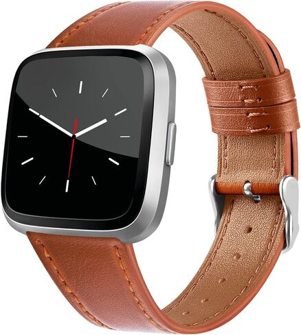 Leather Bands Compatible with Fitbit Versa 2 Bands & Versa Bands & Versa Lite Wristbands, Classic Fitbit Versa SE Replacement Leather Strap for Women Men in Saudi Arabia