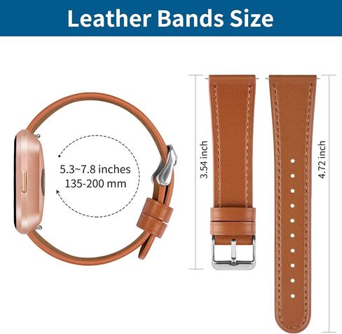Leather Bands Compatible with Fitbit Versa 2 Bands & Versa Bands & Versa Lite Wristbands, Classic Fitbit Versa SE Replacement Leather Strap for Women Men in Saudi Arabia