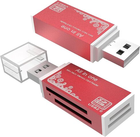 قارئ بطاقة Micro SD، قارئ بطاقة SD 4 في 1 إلى محول USB، قارئ بطاقة الذاكرة لـ MS Duo/Pro، بطاقة M2، SDXC، SDHC، MMC، RS-MMC، Micro SDXC، Micro SDHC وبطاقة TF (عبوة واحدة باللون الأسود) ) in Saudi Arabia