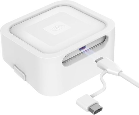 Credit Card Dock for Square Reader 1st and 2nd,Beautiful and Compact Case for Square Reader, Support Anti-Sleep Button, One Click to Turn On(Cable and Wall Charger Included, No Reader) White in Kuwait