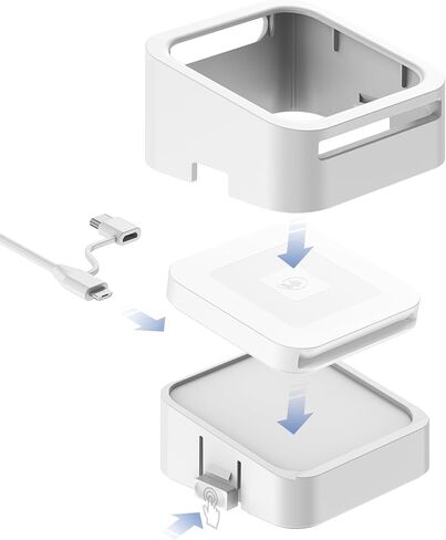 Credit Card Dock for Square Reader 1st and 2nd,Beautiful and Compact Case for Square Reader, Support Anti-Sleep Button, One Click to Turn On(Cable and Wall Charger Included, No Reader) White in Kuwait
