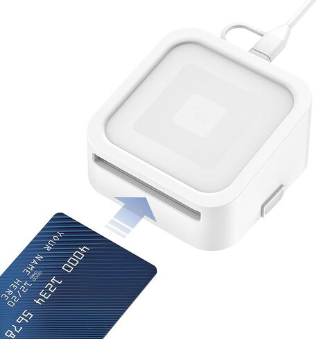 Credit Card Dock for Square Reader 1st and 2nd,Beautiful and Compact Case for Square Reader, Support Anti-Sleep Button, One Click to Turn On(Cable and Wall Charger Included, No Reader) White in Kuwait