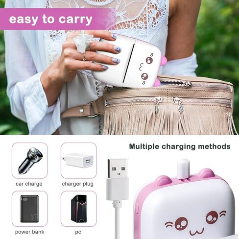 Mini Printer Portable, Pocket Thermal Printer with 7 Rolls Paper, Bluetooth Wireless Smart Printer for Photo Picture Office Receipt Label Note QR Code Inkless Printing with iOS Android APP (Blue) in Saudi Arabia