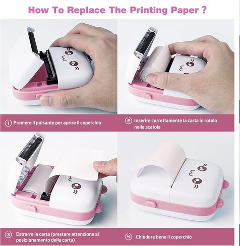 Mini Printer Portable, Pocket Thermal Printer with 7 Rolls Paper, Bluetooth Wireless Smart Printer for Photo Picture Office Receipt Label Note QR Code Inkless Printing with iOS Android APP (Blue) in Saudi Arabia