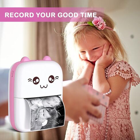Mini Printer Portable, Pocket Thermal Printer with 7 Rolls Paper, Bluetooth Wireless Smart Printer for Photo Picture Office Receipt Label Note QR Code Inkless Printing with iOS Android APP (Blue) in Saudi Arabia