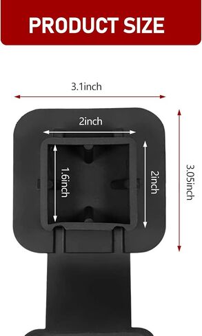 1 PC Trailer Hook Dust-Proof Plug, Square Mouth Protection Cover Traction Cover, 3.1In * 3.1In * 1.9In, Car Accessories, Suitable for Most Cars and Trailers (Black) in Saudi Arabia