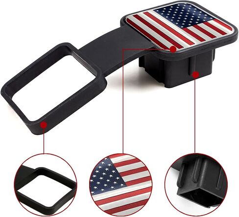 1 PC Trailer Hook Dust-Proof Plug, Square Mouth Protection Cover Traction Cover, 3.1In * 3.1In * 1.9In, Car Accessories, Suitable for Most Cars and Trailers (Black) in Saudi Arabia