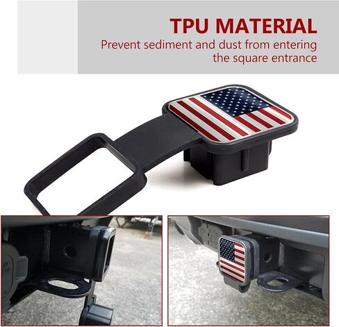 1 PC Trailer Hook Dust-Proof Plug, Square Mouth Protection Cover Traction Cover, 3.1In * 3.1In * 1.9In, Car Accessories, Suitable for Most Cars and Trailers (Black) in Saudi Arabia