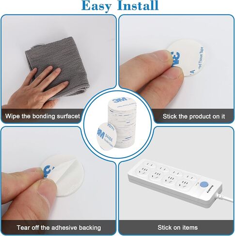 Eyluck 300 قطعة شريط إسفنجي لاصق مستدير مزدوج الجوانب 3 متر وسادة قوية 30 × 30 لوحة لاصقة للتثبيت (أبيض) in Kuwait