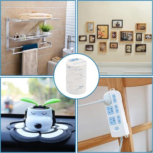 Eyluck 300 قطعة شريط إسفنجي لاصق مستدير مزدوج الجوانب 3 متر وسادة قوية 30 × 30 لوحة لاصقة للتثبيت (أبيض) in Kuwait