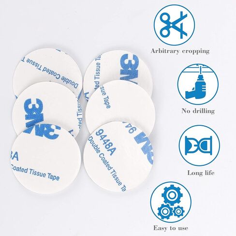 Eyluck 300 قطعة شريط إسفنجي لاصق مستدير مزدوج الجوانب 3 متر وسادة قوية 30 × 30 لوحة لاصقة للتثبيت (أبيض) in Kuwait