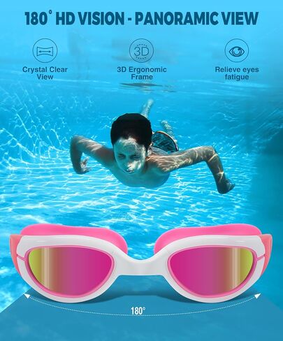Aegend Polarized Kids Swim Goggles, Anti-Fog Swimming Goggles for kids Aged 6-14 in Kuwait