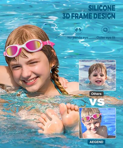 Aegend Polarized Kids Swim Goggles, Anti-Fog Swimming Goggles for kids Aged 6-14 in Kuwait