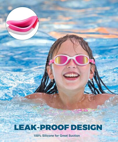 Aegend Polarized Kids Swim Goggles, Anti-Fog Swimming Goggles for kids Aged 6-14 in Kuwait