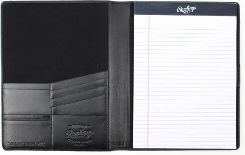 Rawlings Leather Baseball Stitch Padfolio, Black in Saudi Arabia