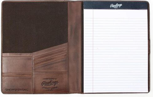 Rawlings Leather Baseball Stitch Padfolio, Black in Saudi Arabia