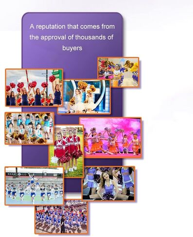 2 Pack Cheerleading Pom Poms with Baton Handle for Team Spirit Sports Dance Cheering Kids Adults, Upgrade Fluffy Cheerleader Cheering Squad Pompoms for Boy Girl School Games in Saudi Arabia