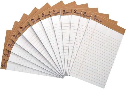 Sustainable Earth 886428 Notepads 5-Inch X 8-Inch Wide White 50 Sheets/Pad 12 Pads/Pk (19938) in Saudi Arabia