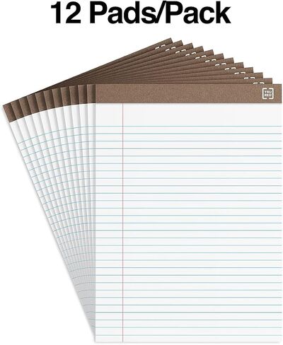 STAPLES TRU RED Notepads 8.5" x 11.75" Wide Ruled White 50 Sheets/Pad, 12 Pads/PK (TR58185) in Saudi Arabia