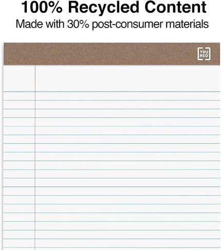 STAPLES TRU RED Notepads 8.5" x 11.75" Wide Ruled White 50 Sheets/Pad, 12 Pads/PK (TR58185) in Saudi Arabia