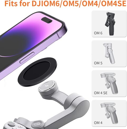 مشبك هاتف بحامل حلقي مغناطيسي لـ DJI، متوافق مع محول Magsafe DJI OM6 / OM 5 / OM 4 SE/OM 4 ومثبت DJI Osmo Gimbal، وملحقات DJI OM in Kuwait