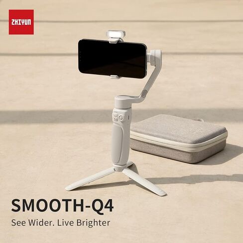 Zhiyun Smooth Q4 Gimbal Stabilizer for Smartphone iPhone Android Cellphone,3-Axis Phone Gimbal w/Built-in Extension Rod Selfie Stick,Megnetic Fill Light,Carrying Bag,Tripod,Zhi yun Smooth Q4 Combo in Saudi Arabia