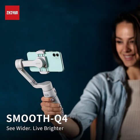 Zhiyun Smooth Q4 Gimbal Stabilizer for Smartphone iPhone Android Cellphone,3-Axis Phone Gimbal w/Built-in Extension Rod Selfie Stick,Megnetic Fill Light,Carrying Bag,Tripod,Zhi yun Smooth Q4 Combo in Saudi Arabia