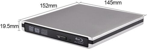 Aluminum 6X Blu-ray Burner External BD Writer CD DVD Drive USB 3.0 USB-C Disc Burner Player Writer Blu-ray Player Compatible with iMac MacBook Pro/Air iMac All Laptops and Desktop pc in Saudi Arabia