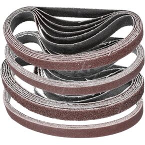 HARFINGTON 32pcs 0.5 x 14" Sanding Belts 6pcs Each of 40/80/120/240 Grit Aluminium Oxide Flush Joint Belt Sander Paper for Metal Woodworking Automotive Repair