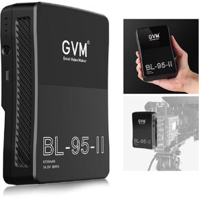GVM V Mount Battery BL95, 6700mAh / 95Wh V-Mount Battery with D-TAP, USB-A and Type-C, Compatible with Video Lights, Camcorder, Camera for Photography