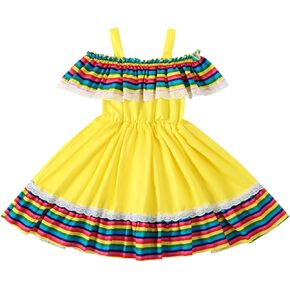 Toddler Girls Mexican Dress Cinco de Mayo Dress Mexican Traditional Fiesta Dress