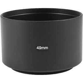 uxcell Camera Lens Hood, Aluminum Standard 49mm Long-Focus Lens Hood Screw-in, Universal Camera Sun Shade Protector Replaces for Film & Digital Cameras, Matte Black