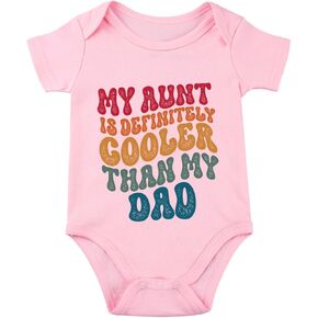 listery Aunt Cool Than Dad Baby Boy Clothes infant Unisex Funny Baby Girl Baby Bodysuit 0-12 months