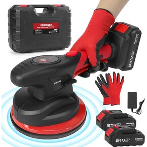DEWINNER Tile Vibration Tool w/180mm Suction Cup & 120kg Adsorption, Handheld Tile Installation Leveling Machine Max.26000r/Min, Tile Suction Cup Vibrating Tool LCD Display & 2xBattery 21V 1500mAh