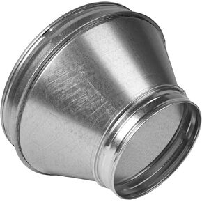 12"" to 5"" Inch Round Duct Reducer - Galvanized Steel Pipe Increaser - Coupling for Round Duct Ventilation Systems - Heating & Cooling, HVAC, Gray