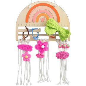 Rainbow Hair Bow Organizer For Girls, HairBow Holder For Girls, Wooden Hairbows Organizers, Organizador De Moños Para Niñas, Hanging Hair Clip Organizer For Girls Storage, Birthday Gifts For Kids