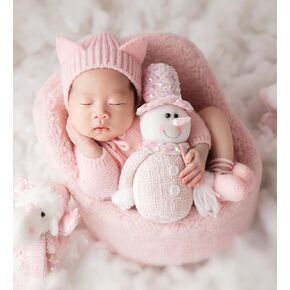 Newborn Photography Props Photo Posing Outfits,(Fits for 0-20 Days Baby) Crochet Knitted Costume,Newborn Photography Accessories for Posing (Outfit+Hat+Shoes)