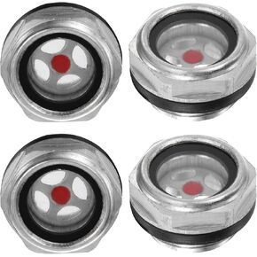 4-Pack Air Compressor Oil Sight Glass, G1/2 Glass No Leak Hex Oil Liquid Level Gauge Fittings W O-Ring for Air Compressor/Pump/Tank Sight Plug Window