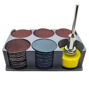 1 Inch Sanding Disc Kit with A Storage Holder, Including 100pcs 1 Inch Sanding Discs Pad and 1pcs 1/8 Inch Shank Polishing Pad and 1pcs Organizer, Compatible with Most Rotary Tools