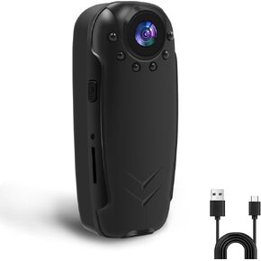 Mini Body Camera, 1080P HD Portable Video Recorder with Night Vision, Motion Detection 10HR Recording Pocket Body Cameras Worn Police Body cam for Personal Security, Law Enforcement, Outdoor