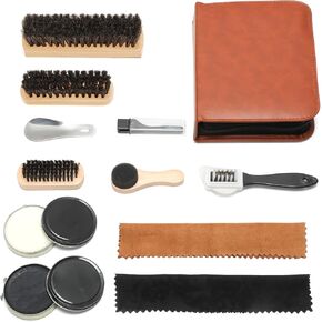 12 Pcs Premium Shoe Polish Kit For Man & Women,Leather Shoe Shine Kit For Shoe Care And Cleaning, Perfect For Travel, Office, Or Home Use