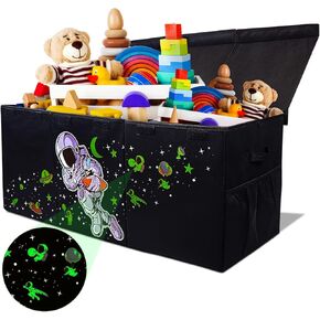 Extra Large Toy Box for Girls - Toy Storage Organizer For Living Room with Lids - 40"x14"x16" Collapsible 600D Oxford Toy Chest for Kids, Boys, Girls - Durable Toy Bin for Playroom, Nursery