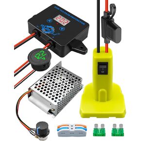 Power Wheel Battery Adapter Converter Kit Fit for Ryobi 18V Battery, DIY Upgrade Ride On Car for Kids with Low Voltage Protector Voltage Display Speed Controller Fuse and Wire Terminals