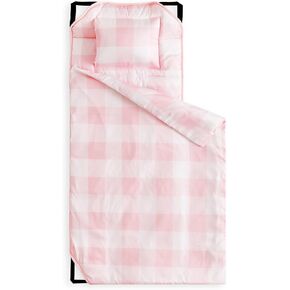 Wake In Cloud - Cot Nap Mat with Pillow and Blanket, for Toddler Kids Boys Girls in Daycare Kindergarten Preschool Pre K with Elastic Corner Straps, Buffalo Check Plaid