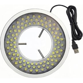 Microscope Polarized LED Ring Light, USB Ring Light Source, Adjustable 96 LED Ring Illuminator with Removable Polarizing Filter for Stereo Microscope, φ1.57" to φ2.44" Applicable
