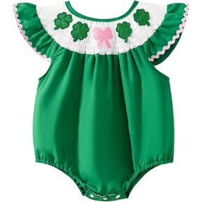 Valentines Day/St Patricks Day Baby Girl Outfit Love/Clover Romper Cute One-Piece Clothes