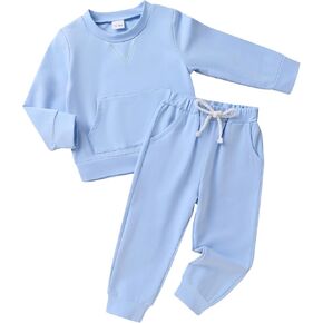 YOUNGER TREE Toddler Fall Outfits for Girl Long Sleeve Sweatsuit Top and Sweatpants Set Baby Girl Winter Clothes in Kuwait