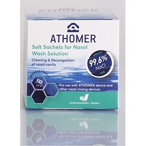 NOBU BABY Athomer Nasal Wash Refill- 50 Sachets x 2.5g of All Natural Sea Water Salt - Gently Cleans and Moisturizes for Clearer Breathing - Perfect for Adults and Kids!